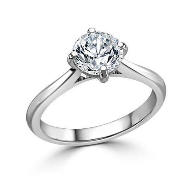 20998 Sparkling 1 CT Diamond Engagement Solitaire Ring, 14K White Gold - Size 6.5