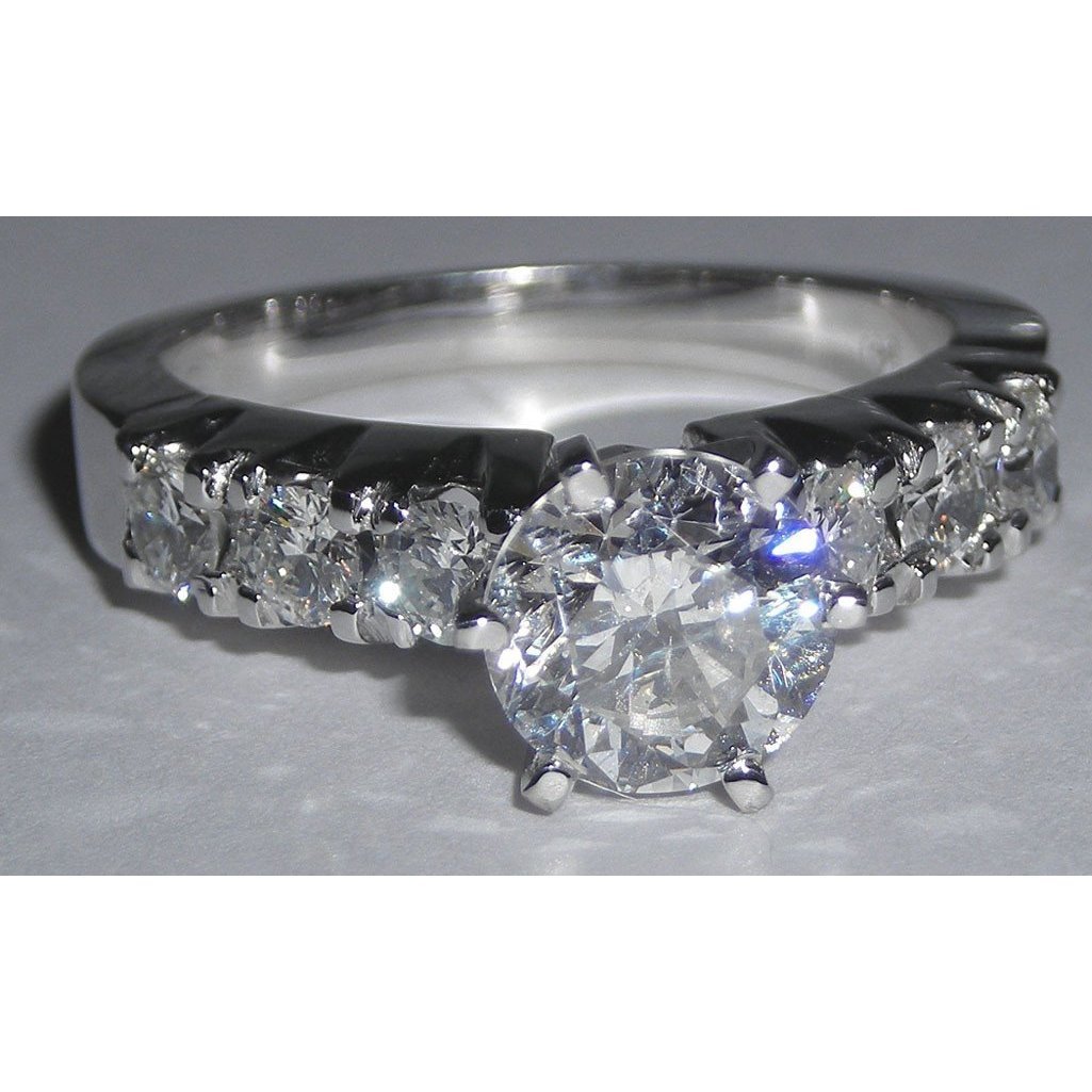 2180 1.61 CT Diamond Engagement Ring, 14K White Gold - Size 6.5