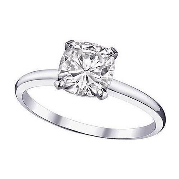 Picture of Harry Chad Enterprises 21802 Cushion Cut Solitaire 1 CT Diamond Anniversary Ring, 14K Gold - Size 6.5