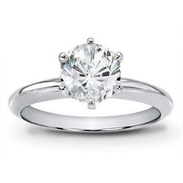 Picture of Harry Chad Enterprises 27448 1.25 CT Round Diamond Solitaire Ring&#44; 14K White Gold - Size 6.5