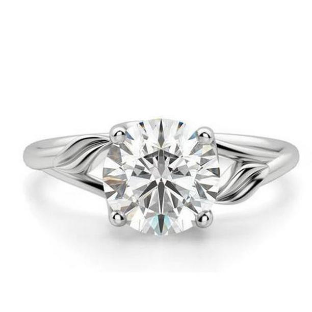 Picture of Harry Chad Enterprises 27504 14K White Gold Round Solitaire 2.70 CT Diamond Ring&#44; Size 6.5