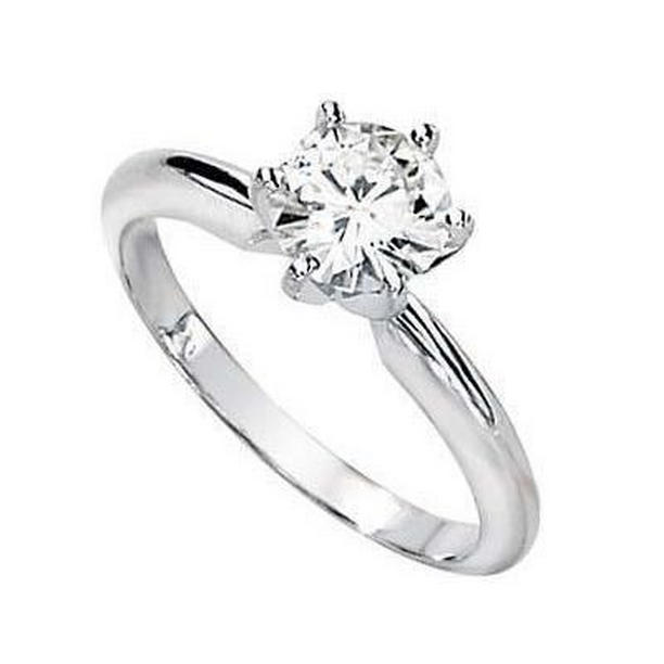 Picture of Harry Chad Enterprises 27574 14K White Gold Round Cut 1.25 CT Diamond Solitaire Ring&#44; Size 6.5