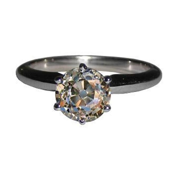 Picture of Harry Chad Enterprises 27588 White Gold 2.01 CT Old Miner Cut Gorgeous Diamond Solitaire Ring&#44; Size 6.5