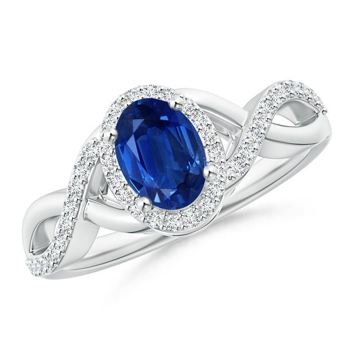Picture of Harry Chad Enterprises 38008 1.85 CT Sri Lankan White Gold Round Diamond Sapphire Ring&#44; Size 6.5