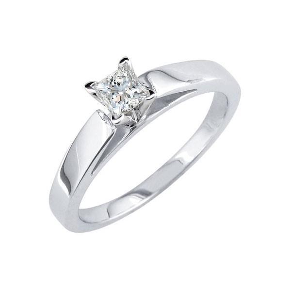 38180 Princess Cut 1.10 CT Diamond Engagement Solitaire Ring, 14K White Gold - Size 6.5