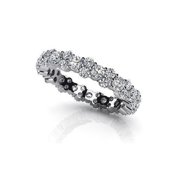 Picture of Harry Chad Enterprises 38241 3 CT Round Diamond Eternity Band&#44; 14K White Gold - Size 6.5