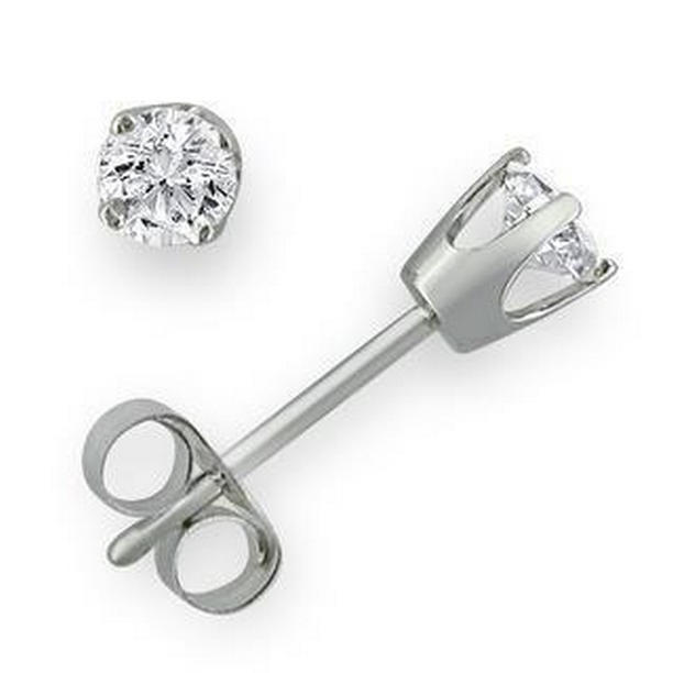 41016 1 CT Round Diamond Solitaire Womens Stud Earring