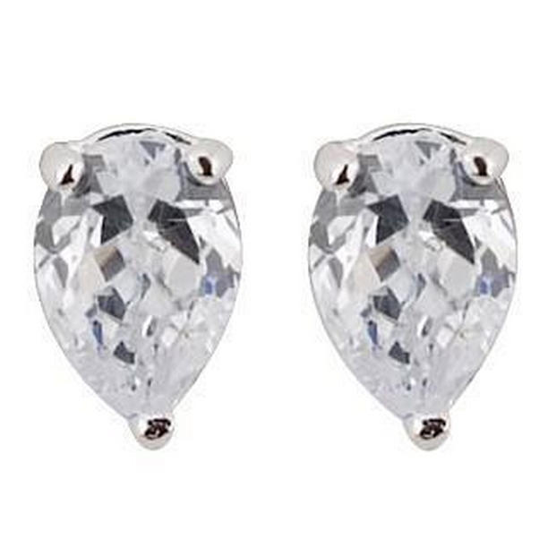 1.5 CT Three Prong Setting Pear Cut Diamond Stud Earring