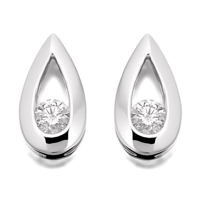 49061 2 CT Round Cut Diamonds White Gold Sparkling Stud Earrings
