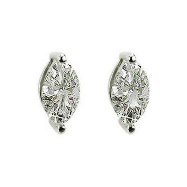 49096 2 CT Marquise Cut Solid Diamond Stud Earring, White Gold