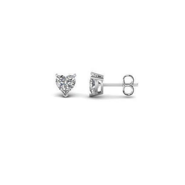 49195 2 CT Heart Shape Sparkling Diamonds Stud Earring, White Gold