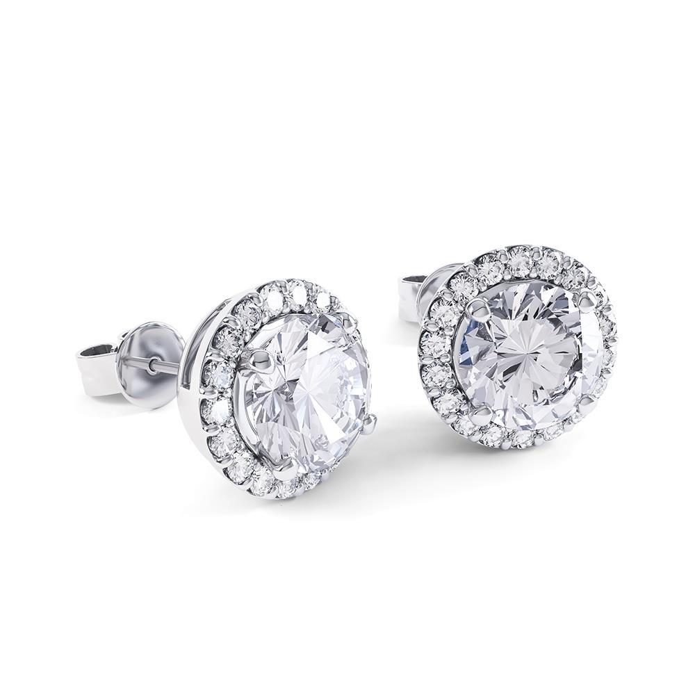 49231 2.36 CT Brilliant Cut Diamonds Womens Halo Stud Earrings