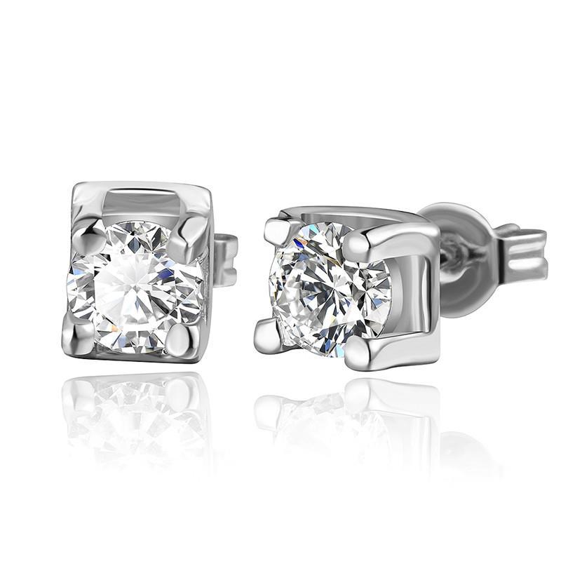 49306 2 CT Sparkling Round Cut Prong Set Diamonds Stud Earring, White Gold