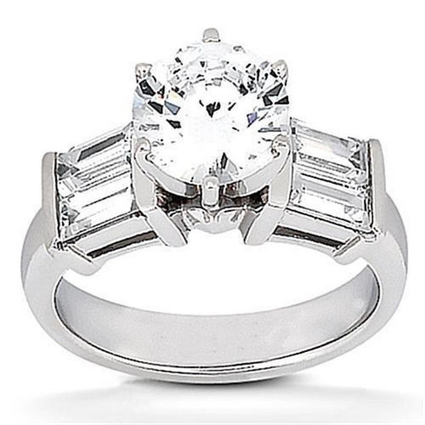 50469 2.51 CT Diamond White Gold Engagement Ring, Size 6.5
