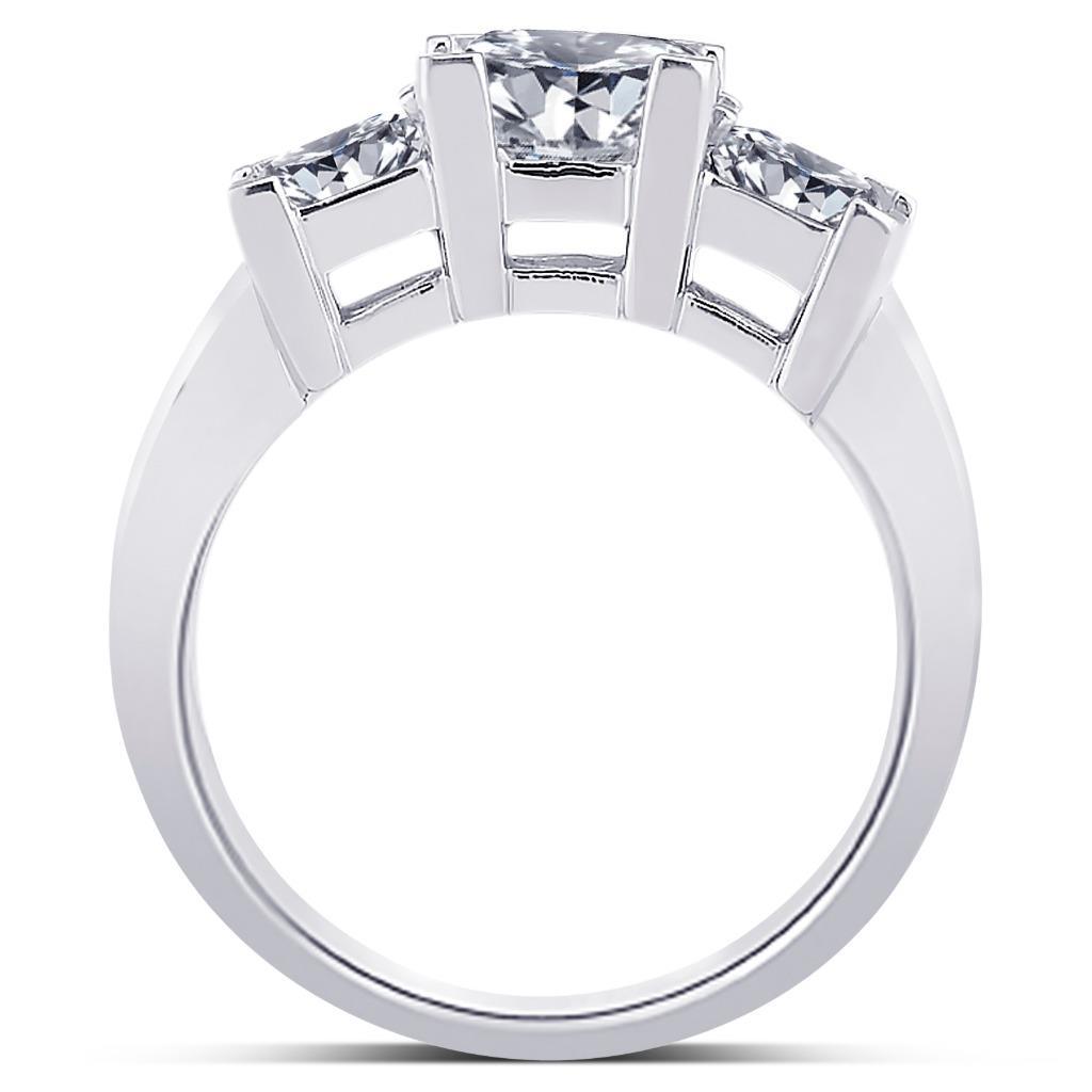50513 2 CT Diamonds Three Stone Wedding Princess Cut Anniversary Ring, Size 6.5