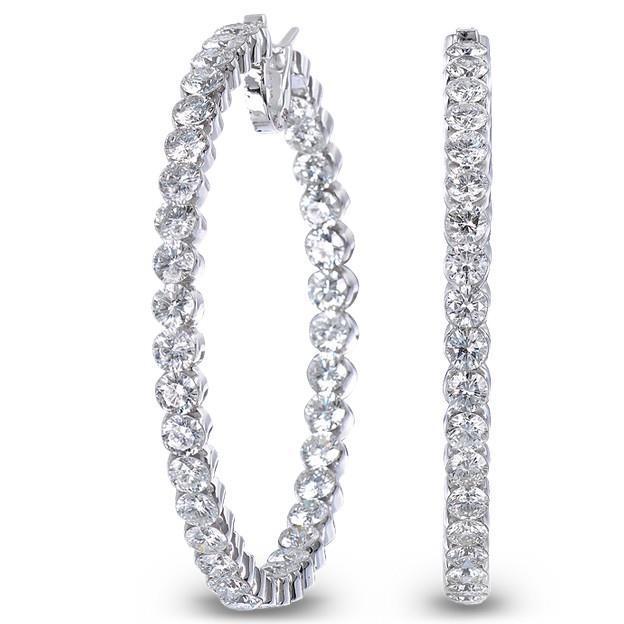 4.80 CT Round Cut Diamonds Lady Hoop Earrings