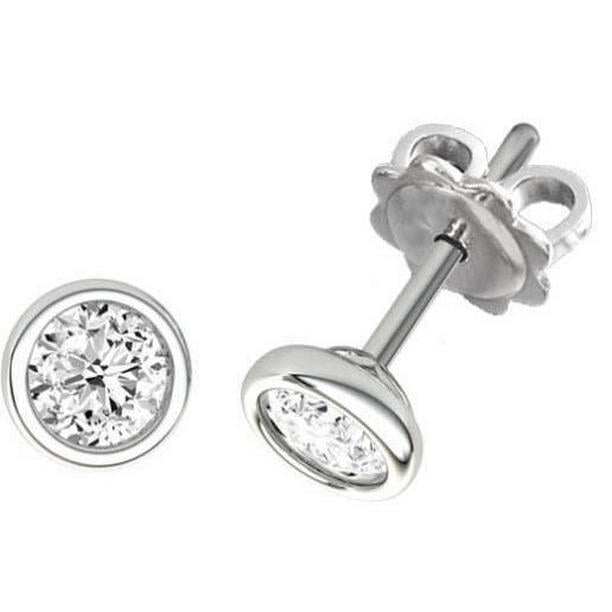 51875 2.00 CT Diamonds Ladies Stud Earrings, 14K White Gold