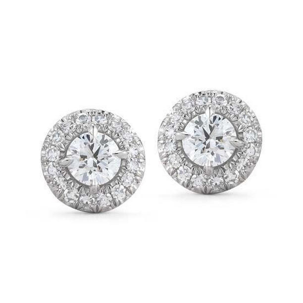 52019 Round Cut 1.82 CT Diamonds Halo Stud Earrings, 14K White Gold -  Harry Chad Enterprises