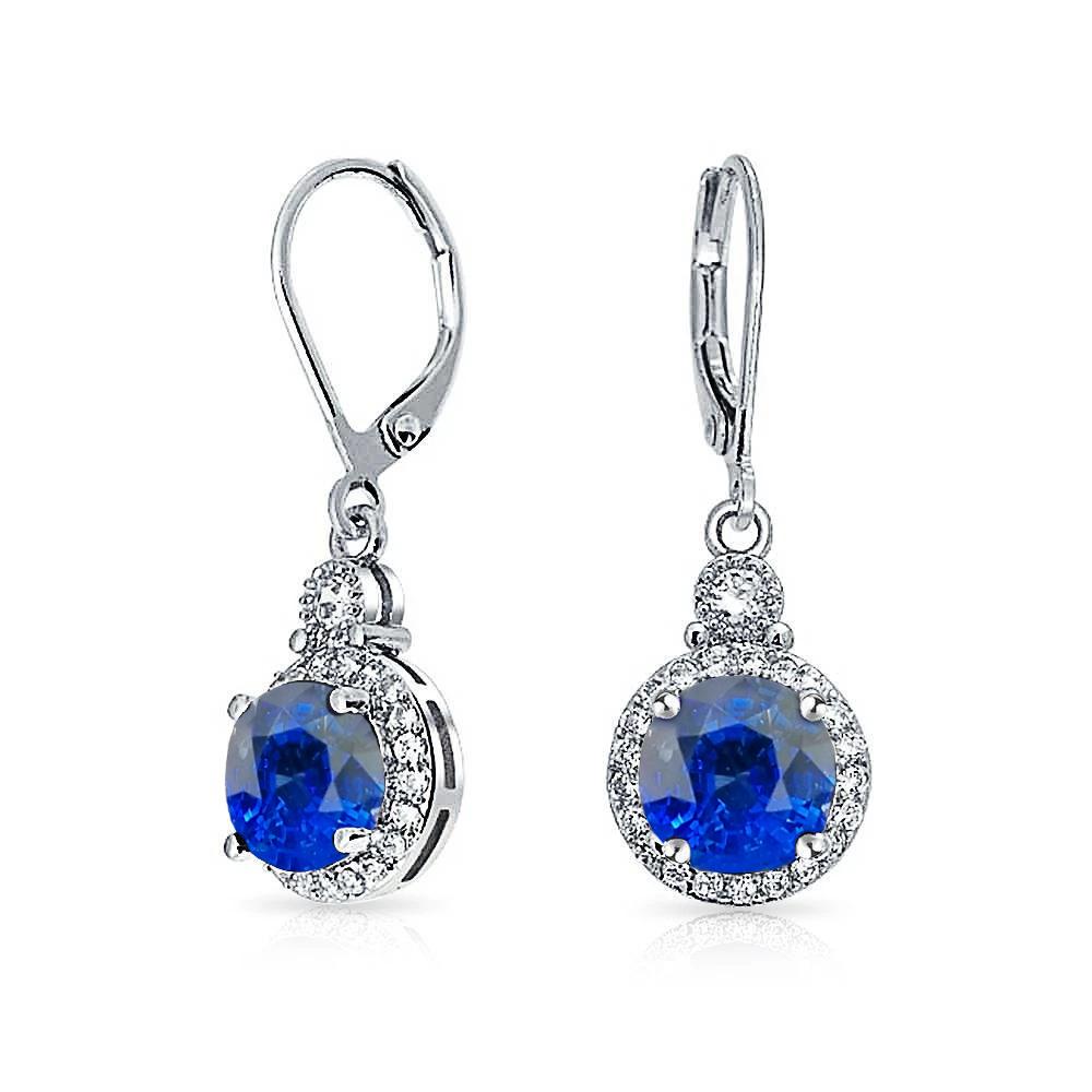 2.66 CT Sri Lanka Sapphire & Diamond Dangle Earring, White Gold