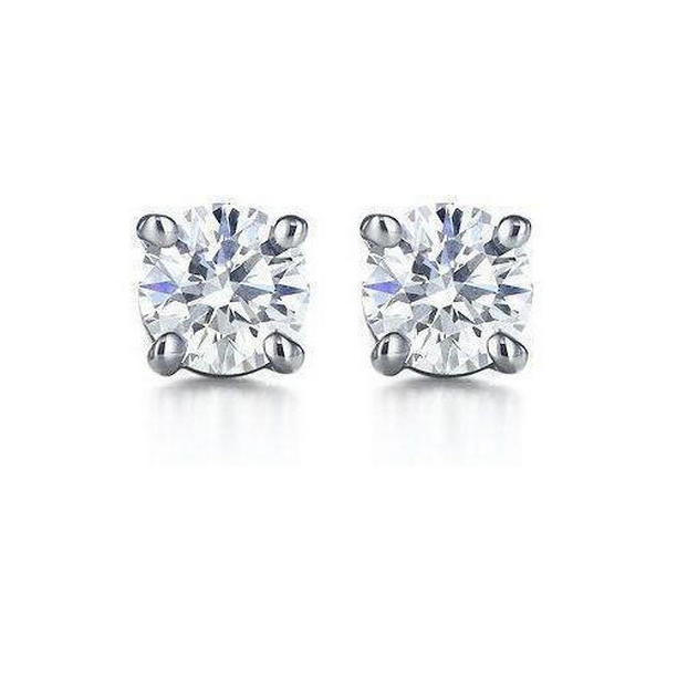 2 CT White Gold Stud Diamond Earrings
