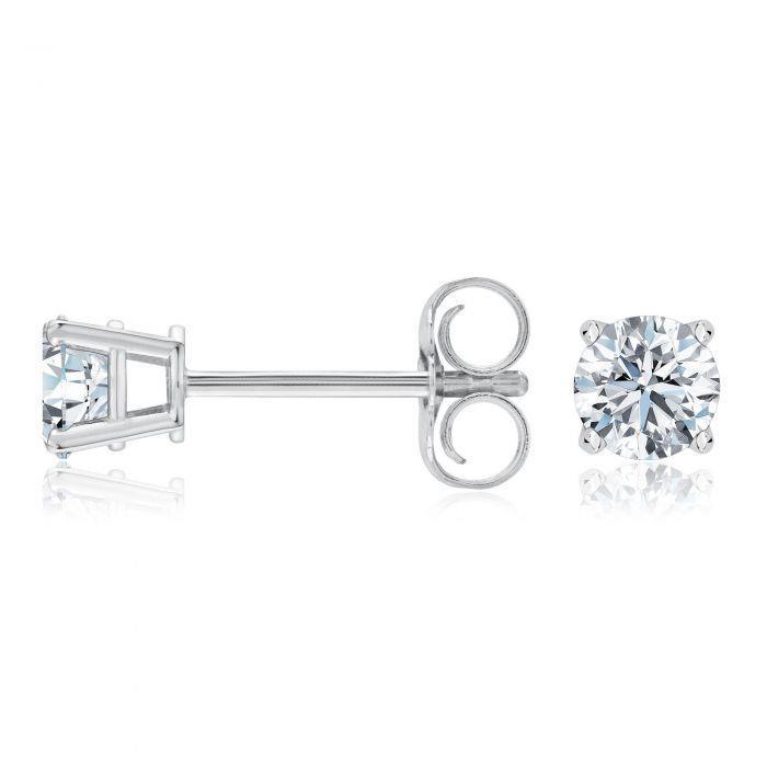 52157 Diamonds Natural Round Cut 1.50 CT F Vs1 Stud Earrings
