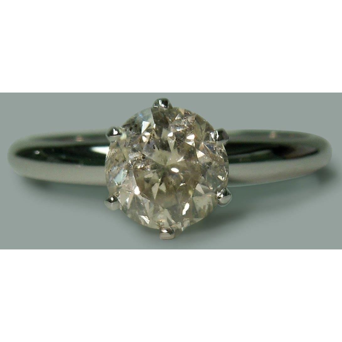 Picture of Harry Chad Enterprises 50574 1.50 CT Round Diamond Solitaire Engagement Ring, 14K White Gold - Size 6.5
