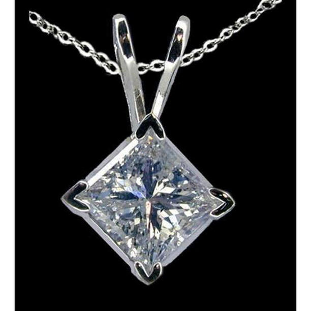 Picture of Harry Chad Enterprises 50582 1.25 CT Diamond G SI1 Solitaire Pendant Necklace&#44; White Gold