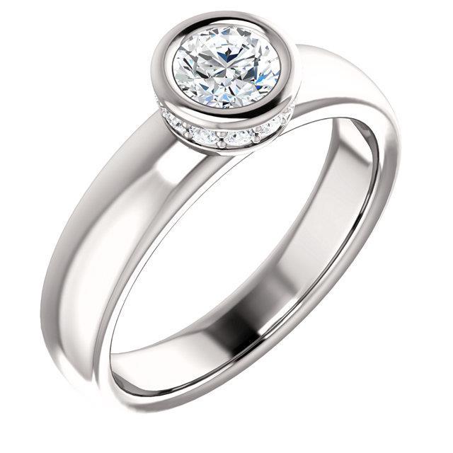 50587 Round Diamond 166 CT Bezel  Prong Set Anniversary Ring44 Size 65