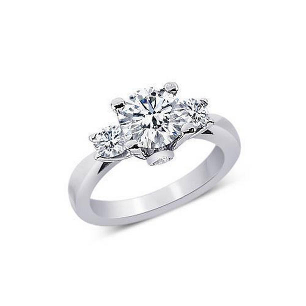 Picture of Harry Chad Enterprises 50590 1.61 CT Round Diamonds 3 Stone Style Engagement Ring, Size 6.5