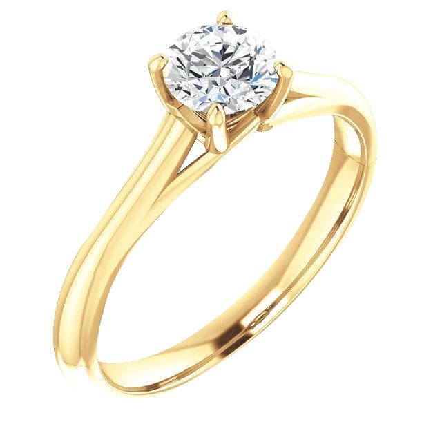 Picture of Harry Chad Enterprises 50593 1.51 CT Round Yellow Gold Diamond Solitaire Ring&#44; Size 6.5