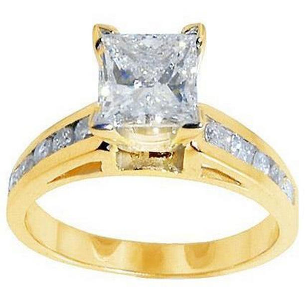 Picture of Harry Chad Enterprises 50598 1.75 CT Princess Cut Diamond Anniversary Yellow Gold Ring&#44; Size 6.5