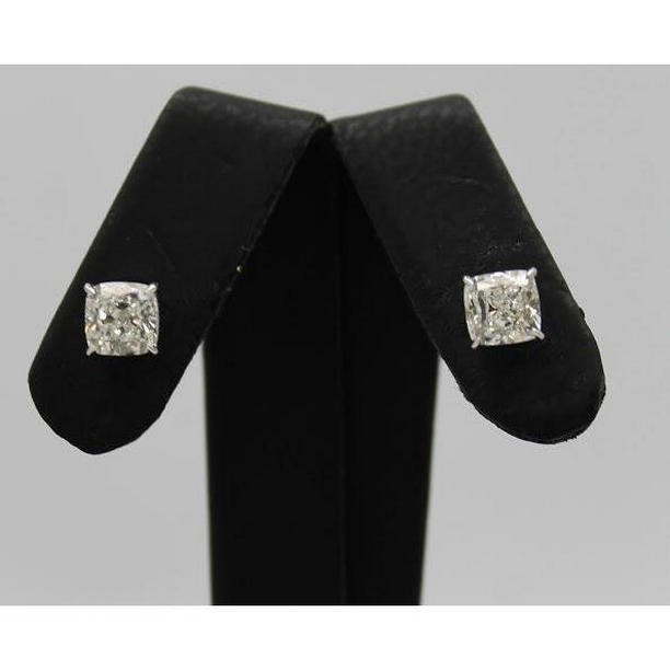 52193 2 CT Cushion Womens Diamond Stud Earring, 14K White Gold