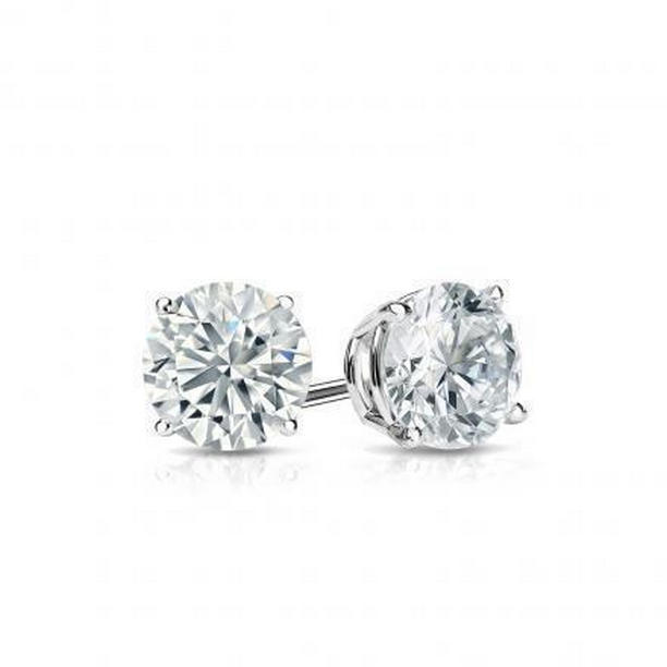 52331 1.30 CT Solid White Gold Lady Round Diamond Stud Earring