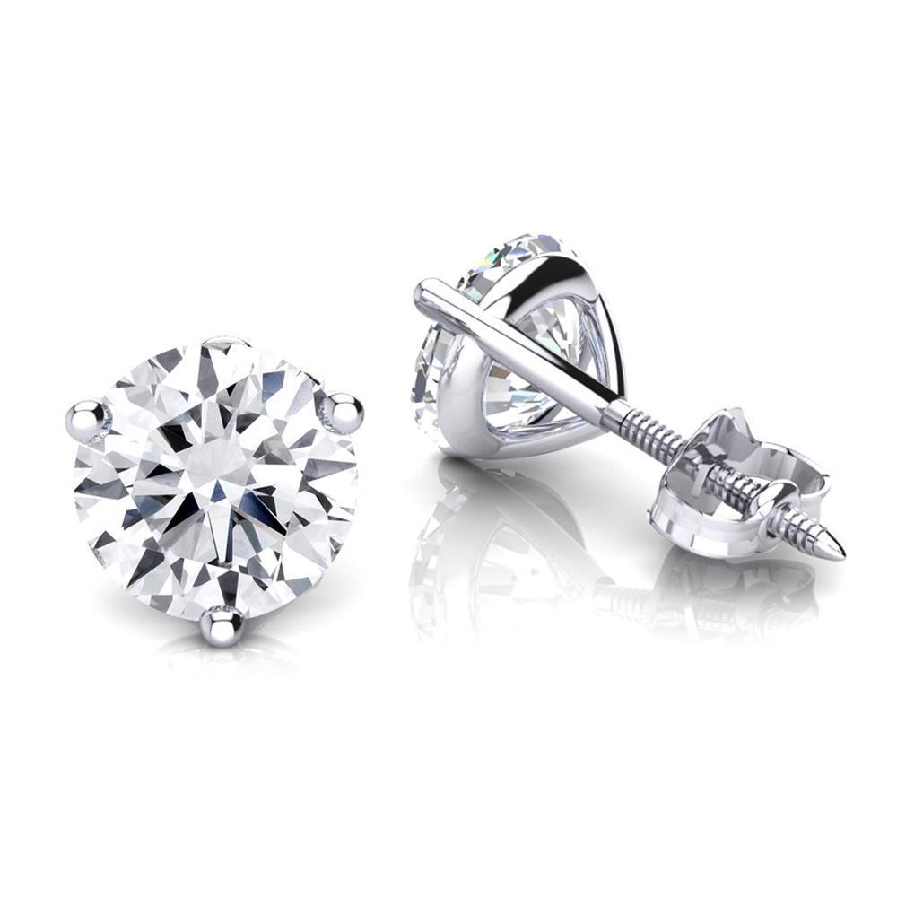 52415 1.50 CT Round Cut Diamond Stud Earring, White Gold