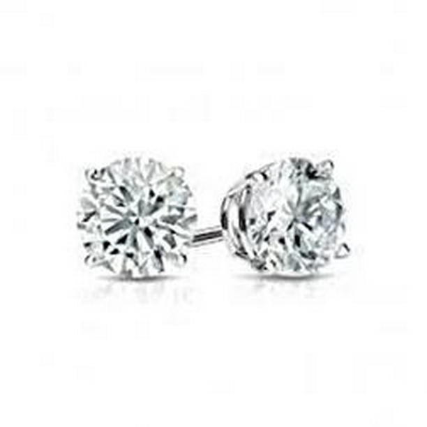 54743 1 CT Solitaire Round Diamond Stud Lady Earring