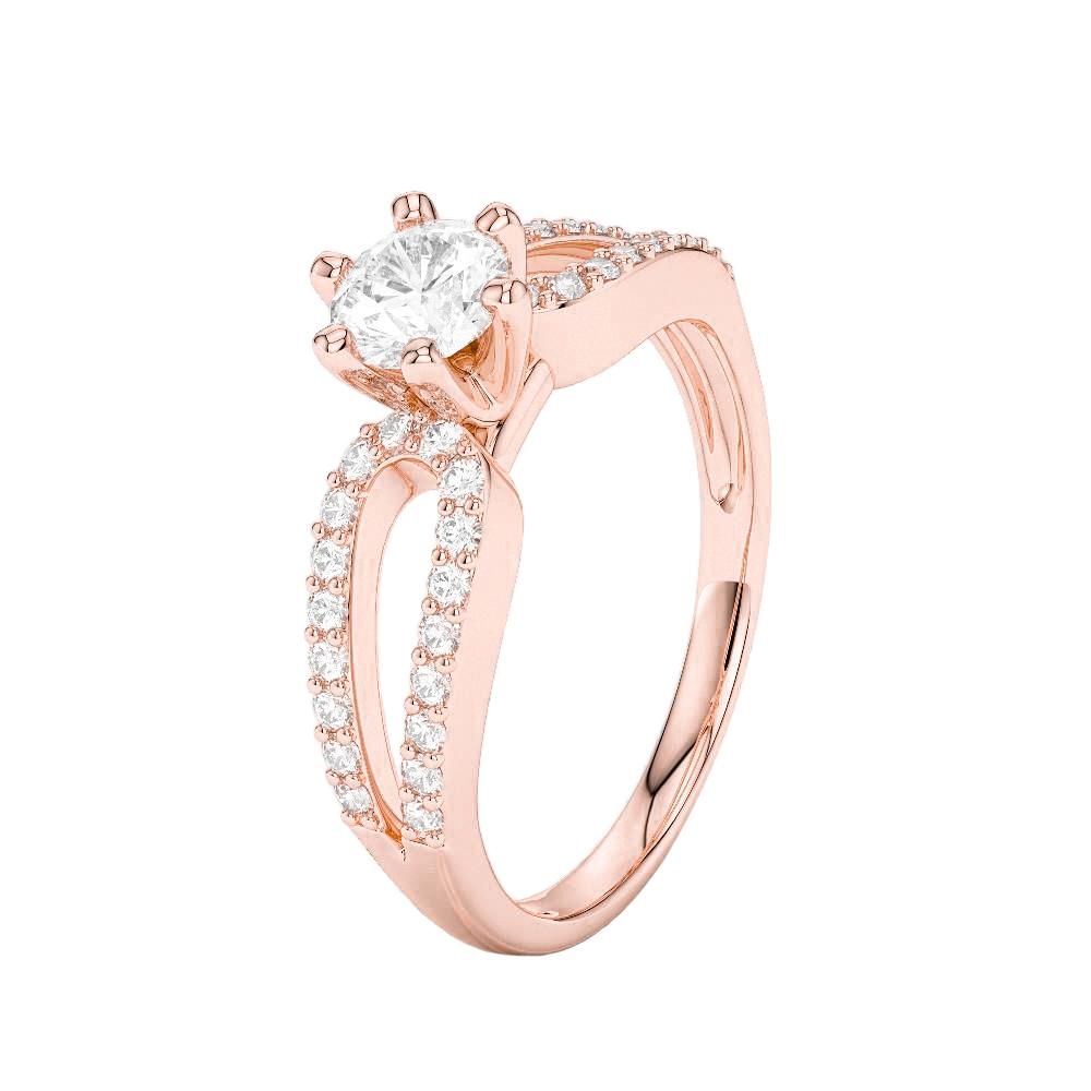 Picture of Harry Chad Enterprises 54914 Rose Gold 1.75 CT Diamond Accented Engagement Ring, Size 6.5