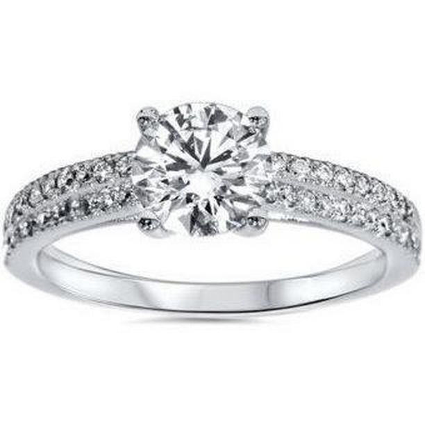 Picture of Harry Chad Enterprises 54950 Brilliant Cut 2.50 CT Diamonds Engagement Ring, 14K White Gold - Size 6.5