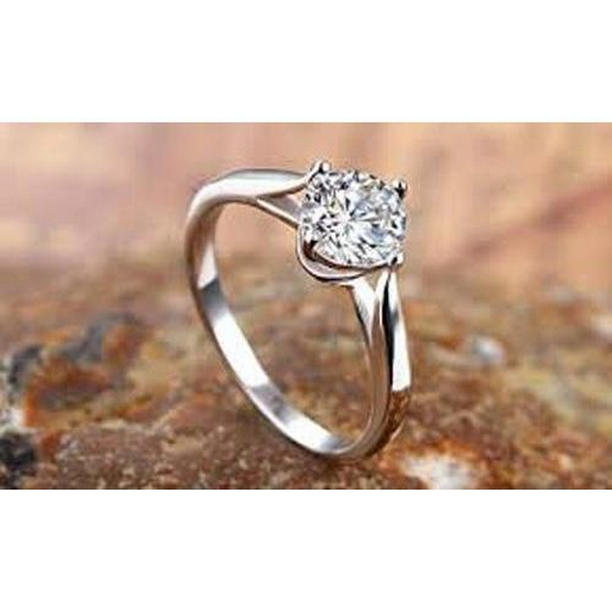 54977 1.50 CT Solitaire Diamond Engagement Ring, 14K White Gold - Size 6.5