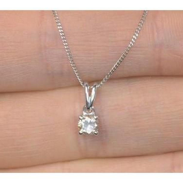 Picture of Harry Chad Enterprises 56679 Beautiful Round Diamond 1 CT White Gold Necklace Pendant