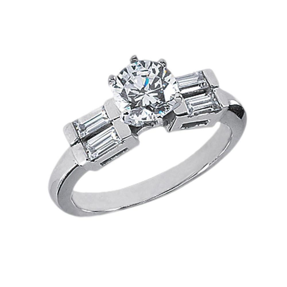 5671 2.01 CT Diamond 5 Stone Solitaire Ring with Accents, 14K White Gold - Size 6.5