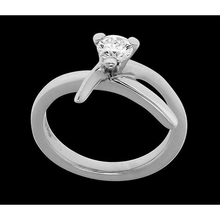 56724 1 CT Solitaire Diamond Wedding Anniversary Ring, 14K White Gold - Size 6.5