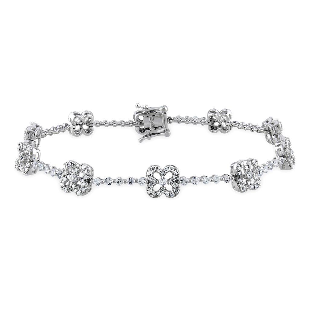 5 CT Round Diamond Lady Bracelet, 14K White Gold
