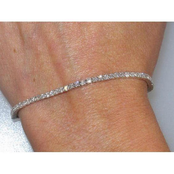 56735 4 CT Gorgeous Round Diamond 14K White Gold Tennis Bracelet