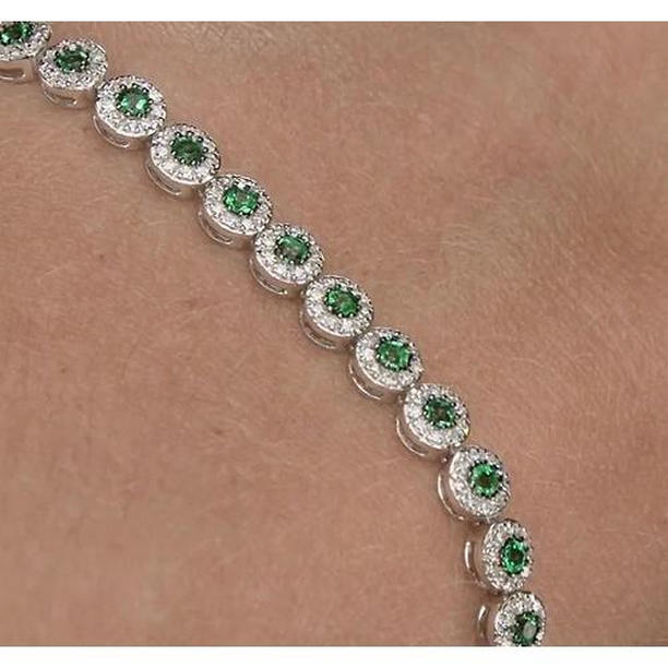 Picture of Harry Chad Enterprises 57638 Diamond Tennis Bracelet 12 CT Green Sapphire Prong Set