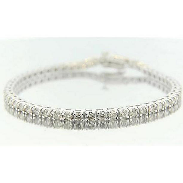57642 5.40 CT Round Diamond Bracelet Prong Set, White Gold