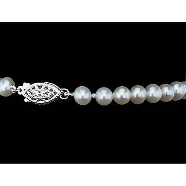Picture of Harry Chad Enterprises 57658 5 mm 14K White Gold Womens Pearl Bracelet