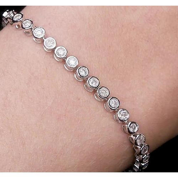 4 CT Womens Diamond Tennis Bracelet Bezel Set