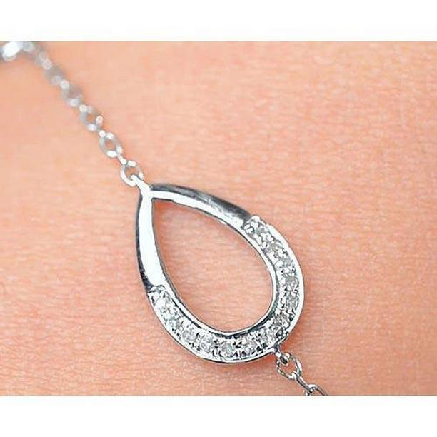 57669 Diamond Ladies 1.50 CT Pear Shape Bracelet, White Gold