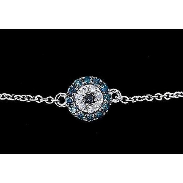 Picture of Harry Chad Enterprises 57674 Ceylon Sapphire 2 CT Womens Diamond Bracelet, 14K White Gold