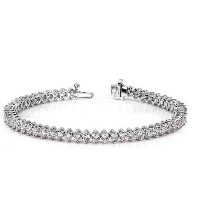 57789 Round Brilliant Cut 7.15 CT Diamonds Tennis Bracelet, White Gold